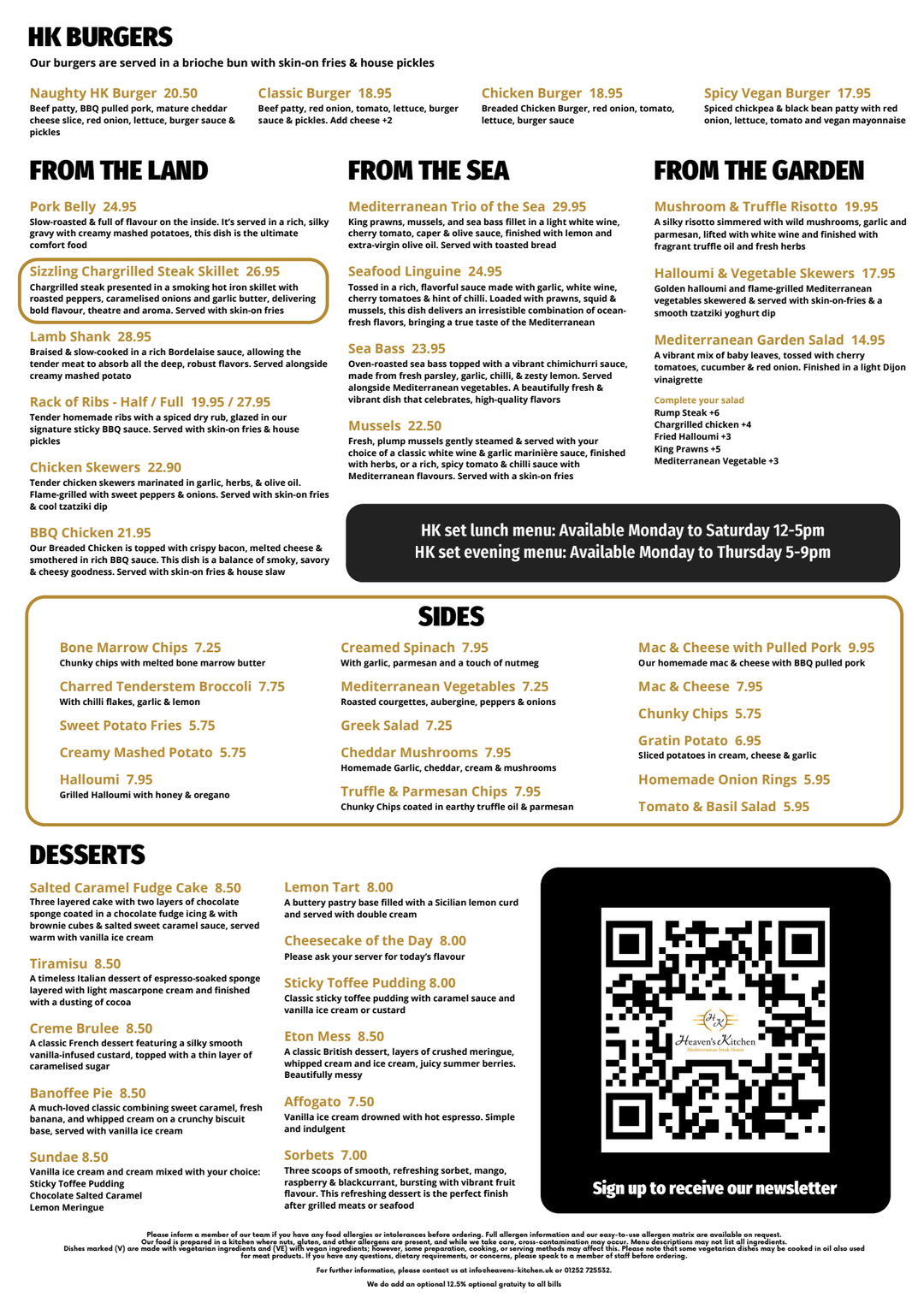HK Main Menu – Heavens Kitchen