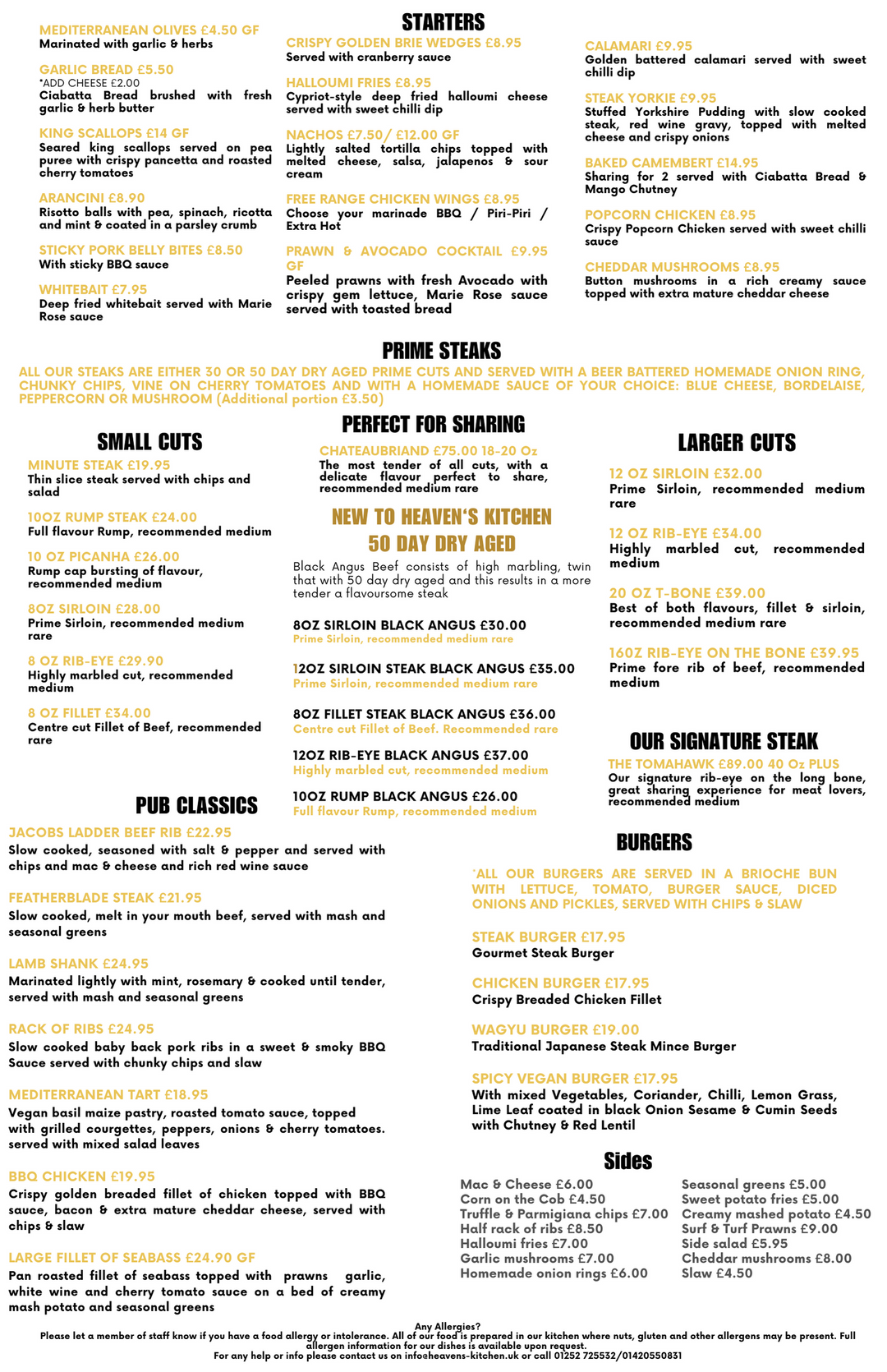 HK Main Menu – Heavens Kitchen